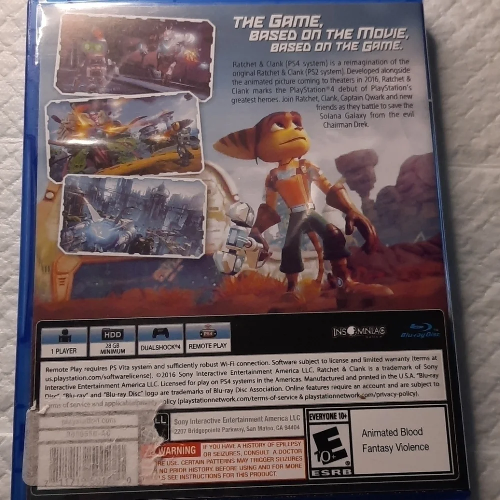 Play Station 4 Ratchet Clank Game